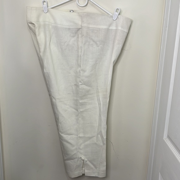 Vintage 100% linen off white Capris Shorts Plus Size 20 - Picture 8 of 8